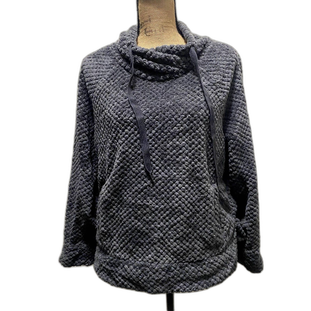 Member's Mark Plush Cowl Neck Pullover Charcoal Gray Lounge‎ Women's Size Small